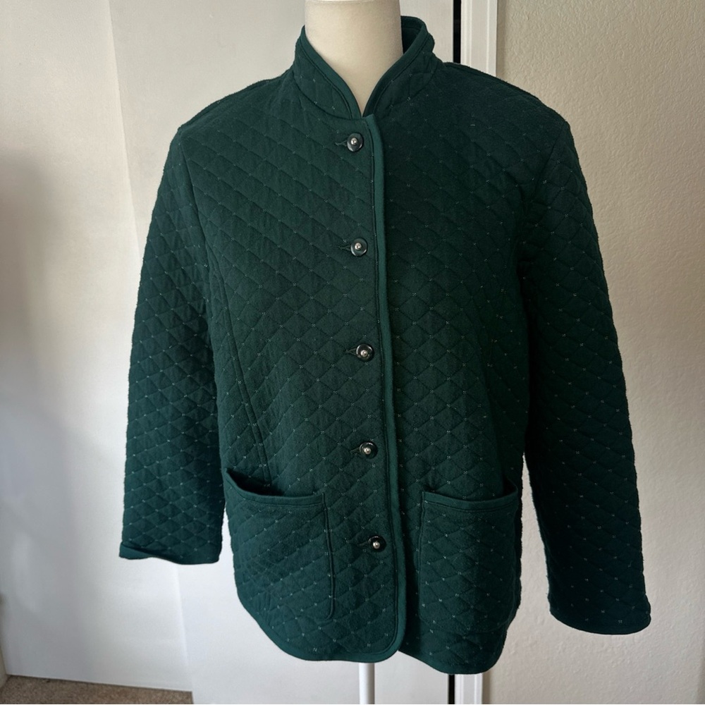 Elegant Dark Green Quilted Women's Jacket